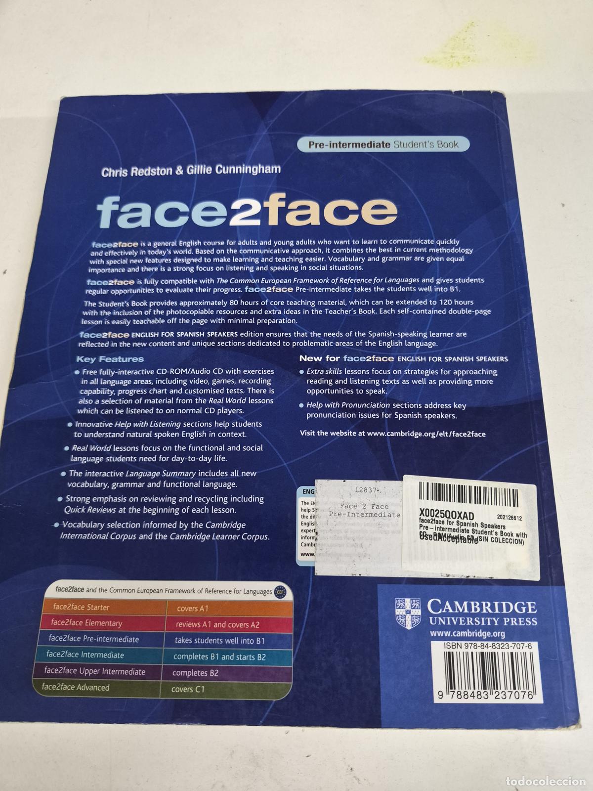Libros de segunda mano: Face2Face Pre-intermediate - Chris Redston, Gillie Cunningham - Foto 2