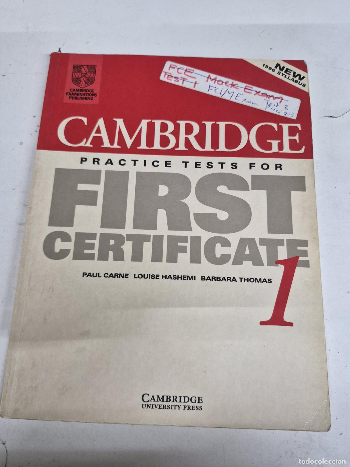 Livres d'occasion: Cambridge Practice Tests for First Certificate - Paul Carne, Louise Hashemi, Barbara Thomas
