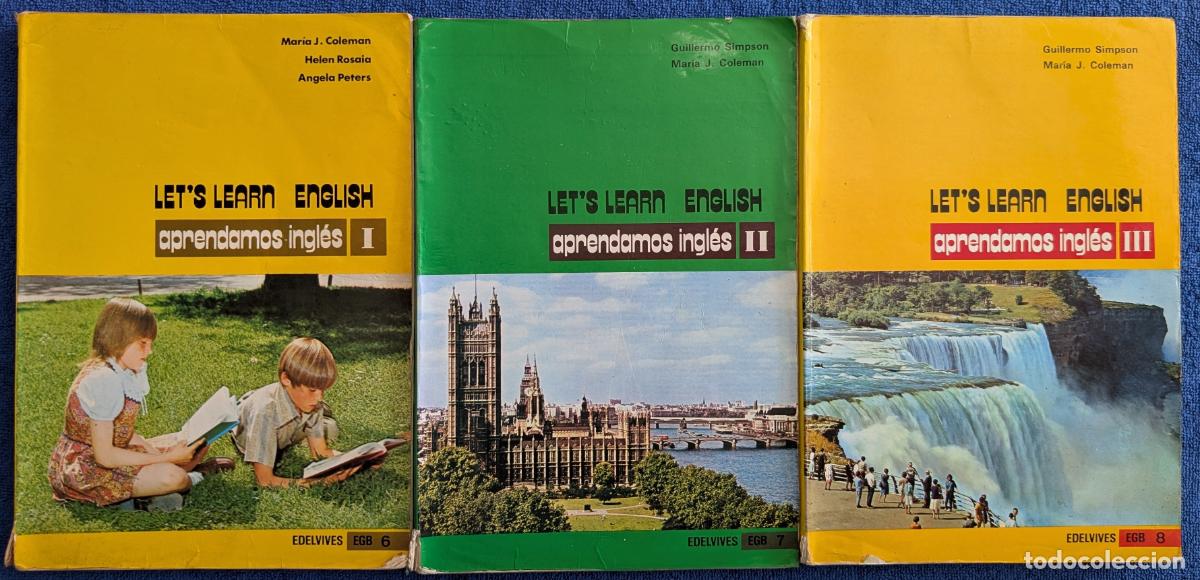 Libros de segunda mano: Aprendamos ingl&eacute;s I, II y III - 6&ordm;, 7&ordm; y 8&ordf; de EGB - Edelvives (1979)