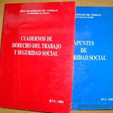 Libros de segunda mano: DERECHO DE TRABAJO-APUNTES DE SEGURIDAD SOCIAL Nº 3 Y Nº 4 1995-DERECHO FINANCIERO HACIENDA PÚBLICA