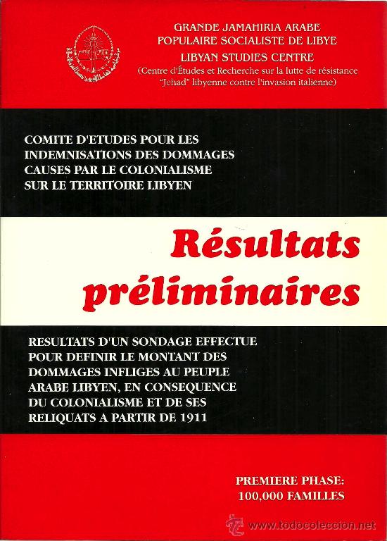 Gebrauchte B&uuml;cher: * COLONIZACI&Oacute;N * LIBIA * ...   dommages infliges au peuple libyen - 1989