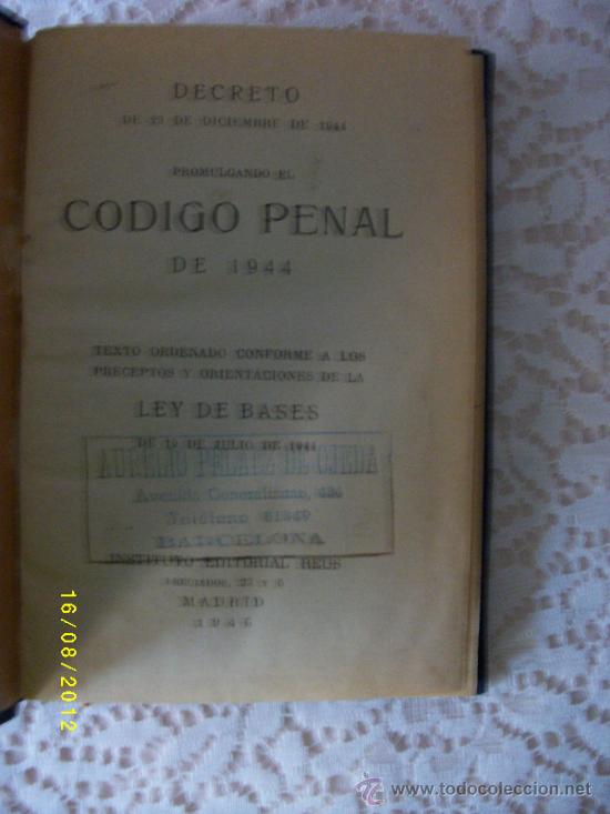 Libros de segunda mano: CODIGO PENAL ESPA&Ntilde;OL 1946 - Foto 2