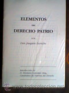 Libros de segunda mano: Elementos de Derecho patrio .Joaquin Escriche - Foto 1