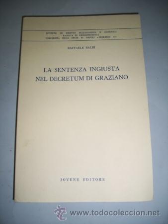 Libri di seconda mano: BALBI, Raffaele. La sentenza ingiusta nel decretum di Graziano