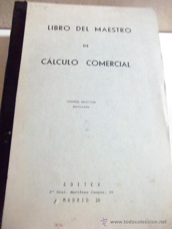 Libri di seconda mano: LIBRO DEL MAESTRO DE CALCULO COMERCIAL - EDITEX