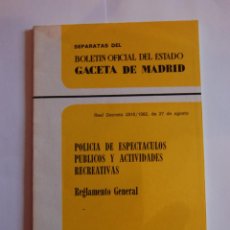 Libros de segunda mano: POLICÍA DE ESPECTÁCULOS PÚBLICOS Y ACTIVIDADES RECREATIVAS. REGLAMENTO GENERAL (RD 2816/1982).. Lote 42909855