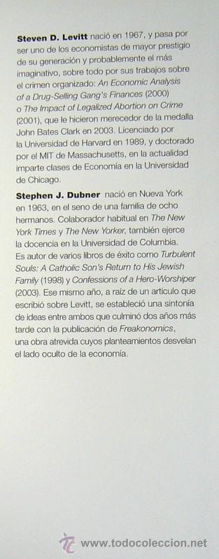 Libros de segunda mano: FREAKONOMICS - STEVEN D. LEVITT Y STEPHEN J. DUBNER - Foto 5