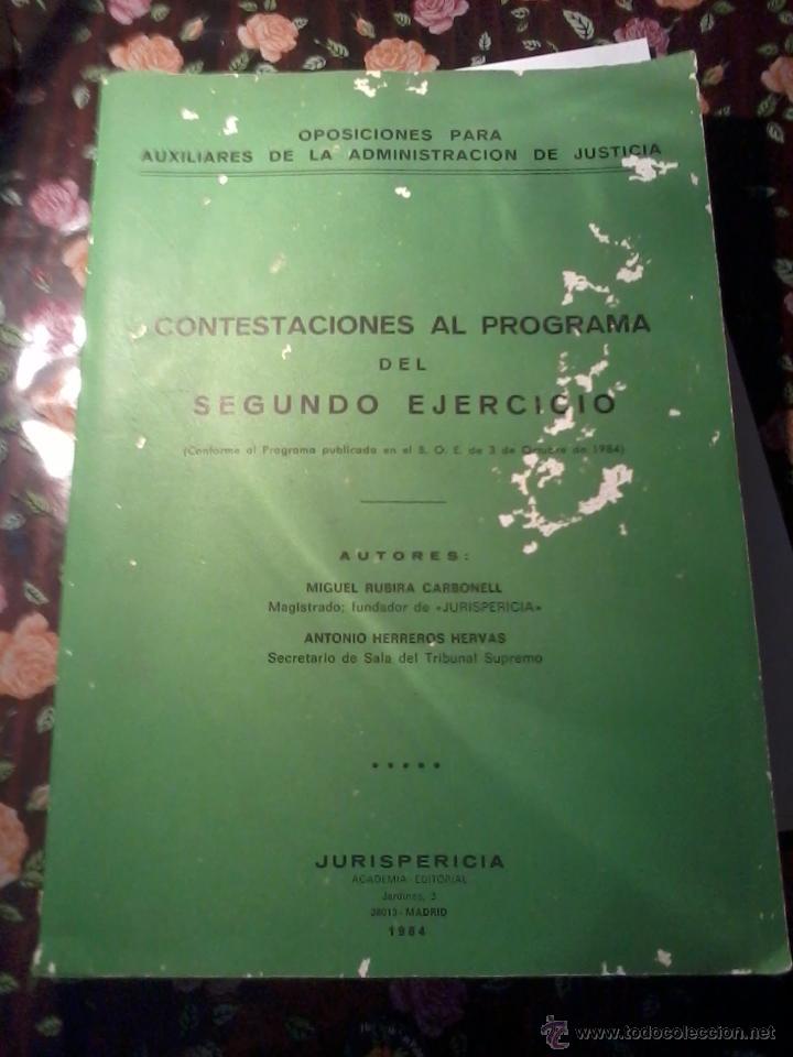 Libros de segunda mano: CONTESTACIONES AL PROGRAMA DEL SEGUNDO EJERCICIO. OPOSICIONES PARA AUXIL DE LA ADMIN. JUST. EST20B5 - Foto 1
