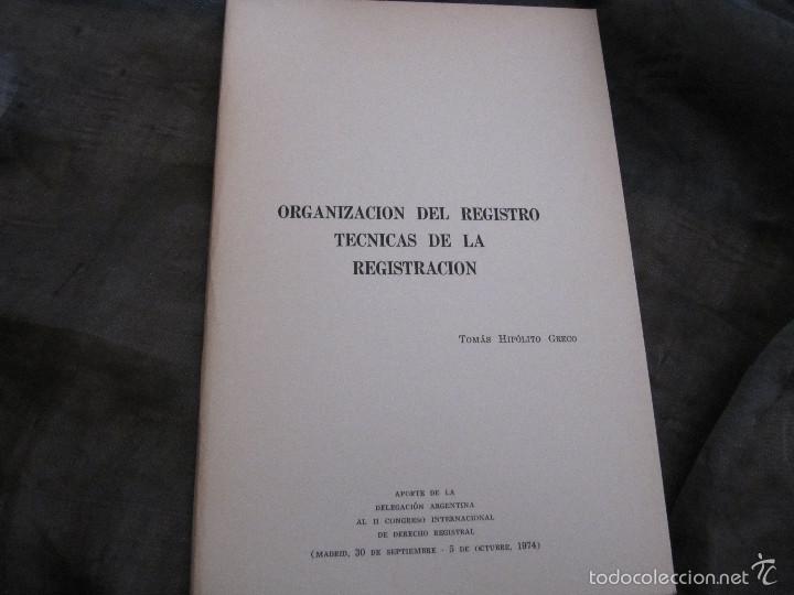 Libros de segunda mano: ORGANIZACI&Oacute;N DEL REGISTRO. T&eacute;cnicas de la registraci&oacute;n