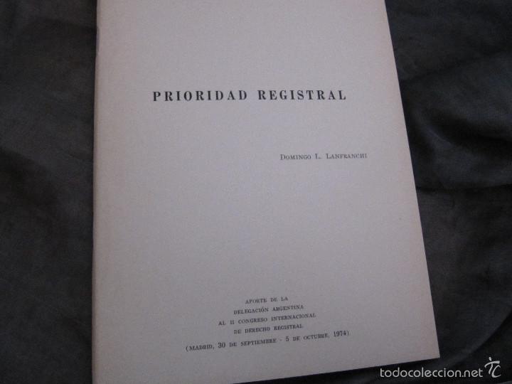 Libros de segunda mano: PRIORIDAD REGISTRAL 1974