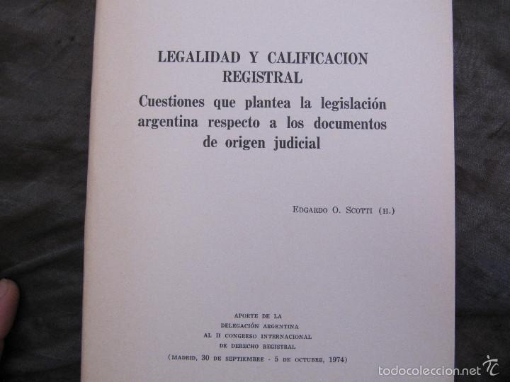 Libros de segunda mano: LEGALIDAD Y CALIFICACI&Oacute;N REGISTRAL. Cuestiones que plantea la legislaci&oacute;n argentina