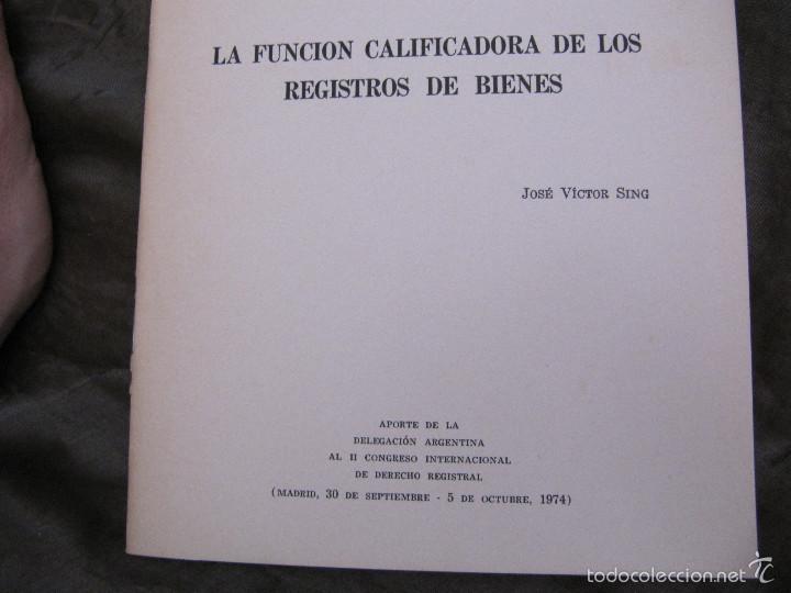 Libros de segunda mano: LA FUNCI&Oacute;N CALIFICADORA DE LOS REGISTROS DE BIENES