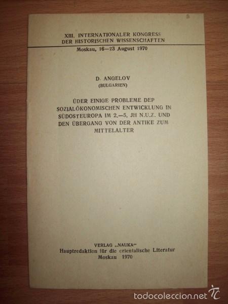 Libri di seconda mano: ANGELOV, D. U&uml;der einige Probleme dep sozialo^konomischen Entwicklung in Su&uml;dosteuropa... [SEPARATA]