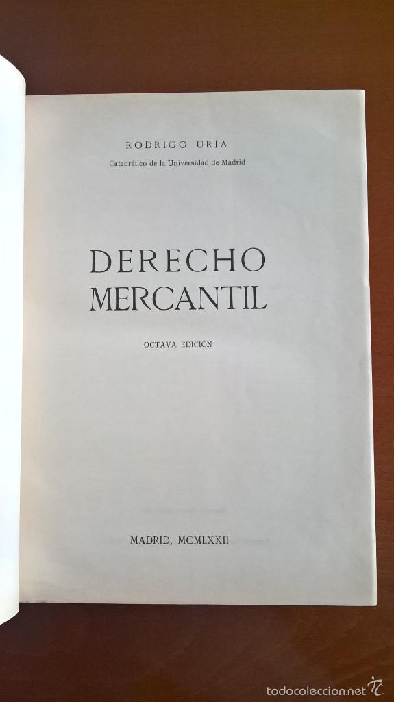 Libros de segunda mano: DERECHO MERCANTIL, RODRIGO UR&Iacute;A - Foto 2