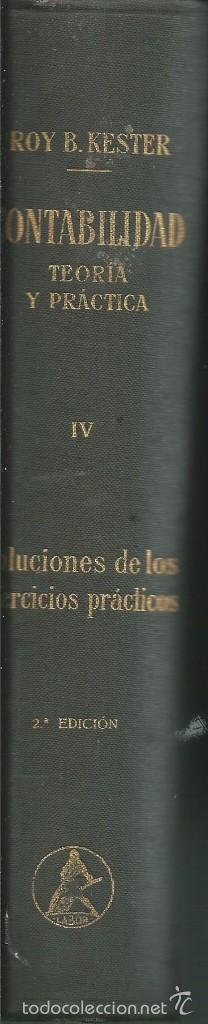 Gebrauchte B&uuml;cher: ROY B.KESTER: Contabilidad (teoria y practica), tomo IV (SOLUCIONES EJERCICIOS PRACTICOS).LABOR 1954