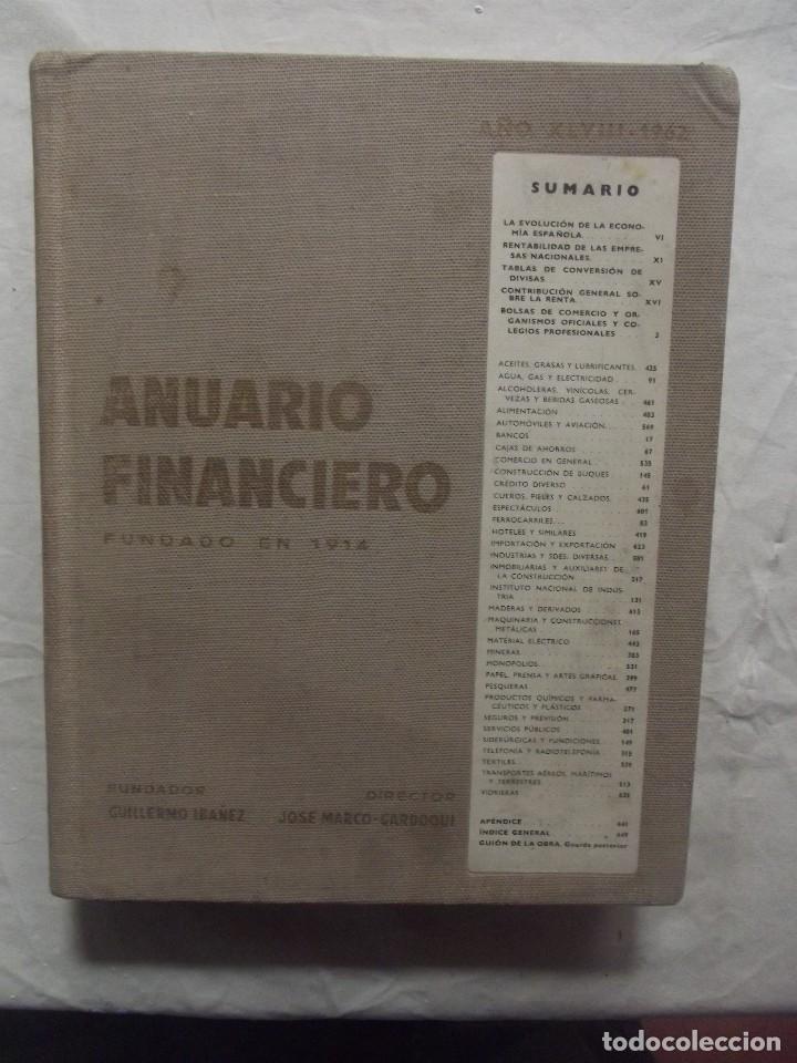 Libros de segunda mano: ANUARIO FINANCIERO 1962
