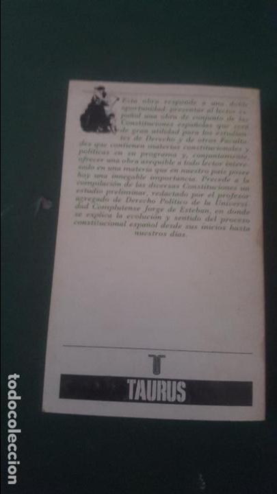 Libros de segunda mano: LAS CONSTITUCIONES DE ESPA&Ntilde;A. JORGE DE ESTEBAN 1981 - Foto 3