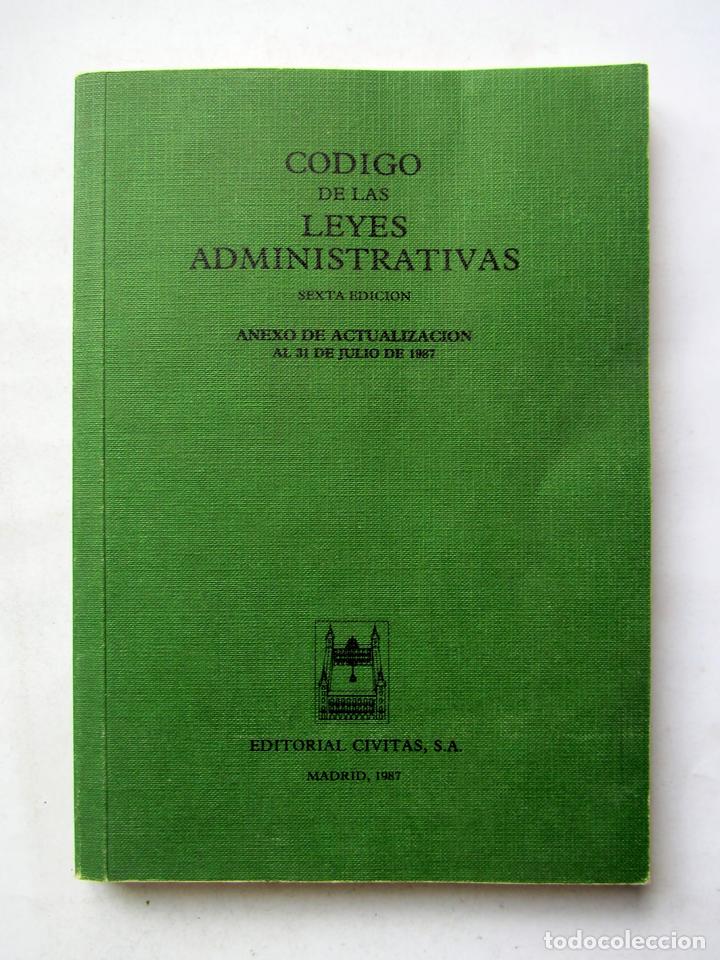 Libros de segunda mano: C&oacute;digo de las leyes administrativas. Anexo de actualizaci&oacute;n al 31 de julio de 1987