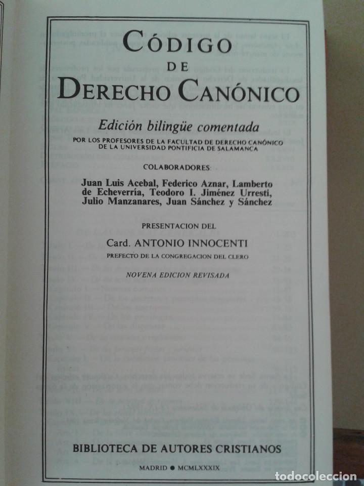Libros de segunda mano: C&Oacute;DIGO DE DERECHO CAN&Oacute;NICO. - Foto 2