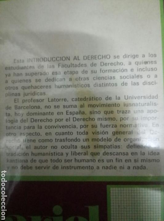 Libros de segunda mano: Introducci&oacute;n al Derecho. &Aacute;ngel Latorre - Foto 2