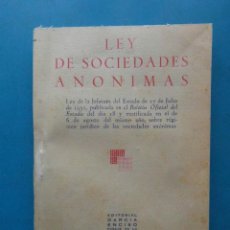 Libros de segunda mano: LEY DE SOCIEDADES ANONIMAS. EDITORIAL GARCIA ENCISO. 1951. Lote 100246083