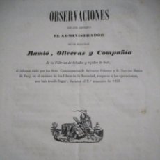 Libros de segunda mano: 1852 OBSERVACIONES CON QUE CONTESTA....DE LA SOCIEDAD - FABRICA DE HILADOS Y TEJIDOS DE SALT GERONA. Lote 105026855