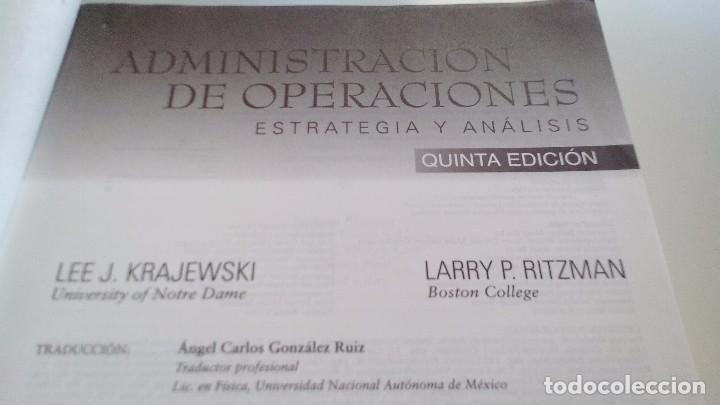 administración de operaciones-estrategia y anál - Comprar Libros de