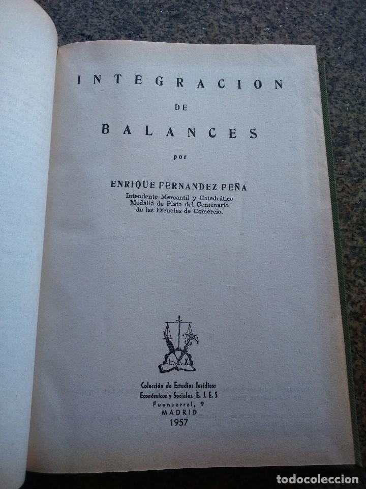 Libri di seconda mano: INTEGRACION DE BALANCES -- ENRIQUE FERNANDEZ PE&Ntilde;A -- E.J.E.S. 1957 --