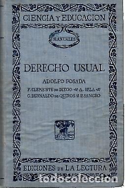 Libros de segunda mano: DERECHO USUAL. - POSADA, Adolfo. - Foto 1