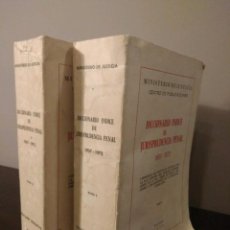 Libros de segunda mano: DICCIONARIO INDICE DE JURISPRUDENCIA PENAL - DOS TOMOS - ( 1957 - 1972 ) - MADRID 1975.. Lote 110911435