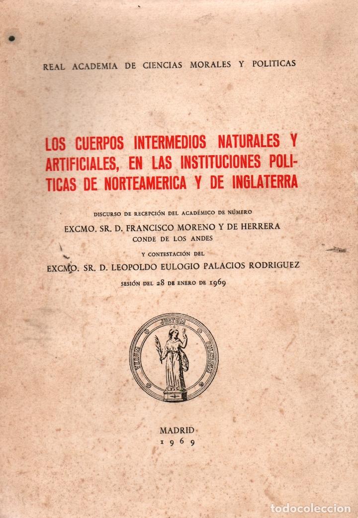 Libri di seconda mano: LOS CUERPOS INTERMEDIOS NAT. Y ARTIFICIALES, EN LAS INSTS POL. DE NORTEAM&Eacute;RICA Y DE INGLATERRA