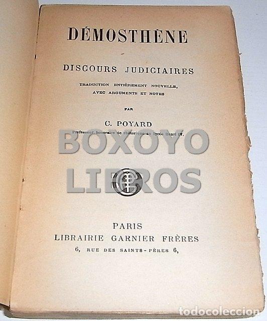 Libros de segunda mano: D&Eacute;MOSTH&Egrave;NE. Discours judiciaires. Traduction, enti&egrave;rement nouvelle, avec arguments et notes par C. P