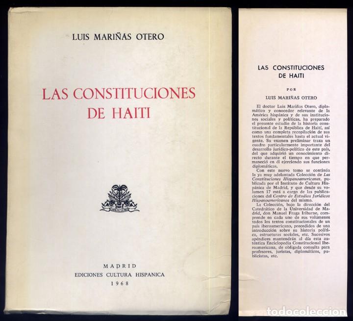 Libri di seconda mano: MARI&Ntilde;AS OTERO, Luis  Las Constituciones de Hait&iacute;. 1968.