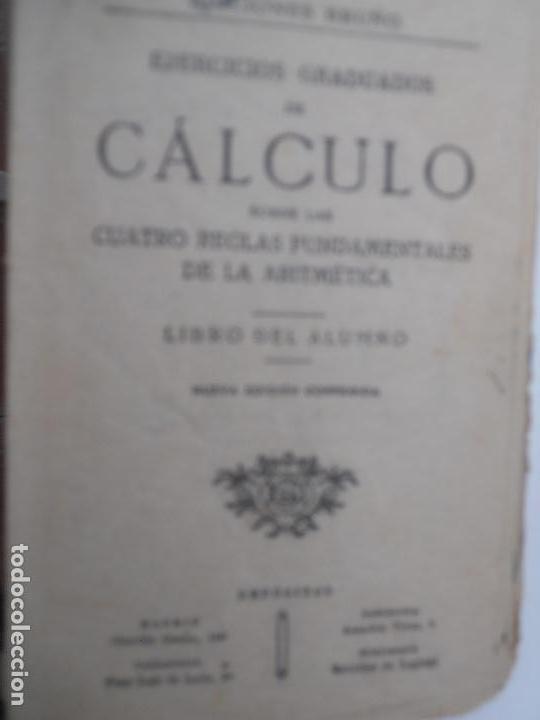 Libros de segunda mano: EJERCICIOS GRADUADOS DE CALCULO EDICIONES BRU&Ntilde;O. - Foto 2