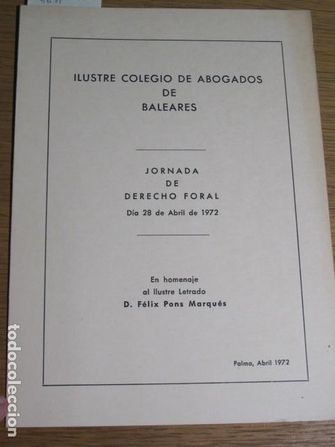 Gebrauchte B&uuml;cher: Folleto de la Jornada de Derecho Foral. Abril, 1972