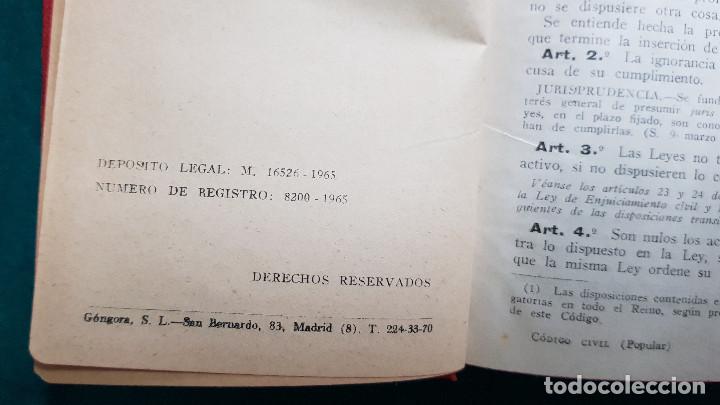 Libros de segunda mano: CODIGO CIVIL (1965) ED. GONGORA - Foto 4