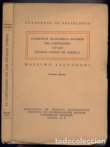Gebrauchte B&uuml;cher: SALVADORI. Elementos Econ&oacute;mico-Sociales del Capitalismo en los Estados Unidos de Am&eacute;rica. 1957.