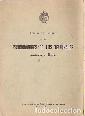 Second hand books: Gu&iacute;a Oficial de los Procuradores de los Tribunales ejercientes en Espa&ntilde;a - VV. AA.