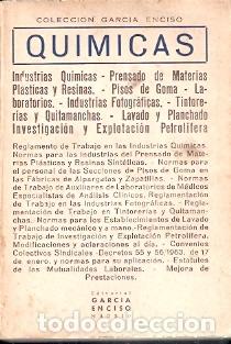 Second hand books: Industrias Qu&iacute;micas. Reglamento de Trabajo - VV. AA.