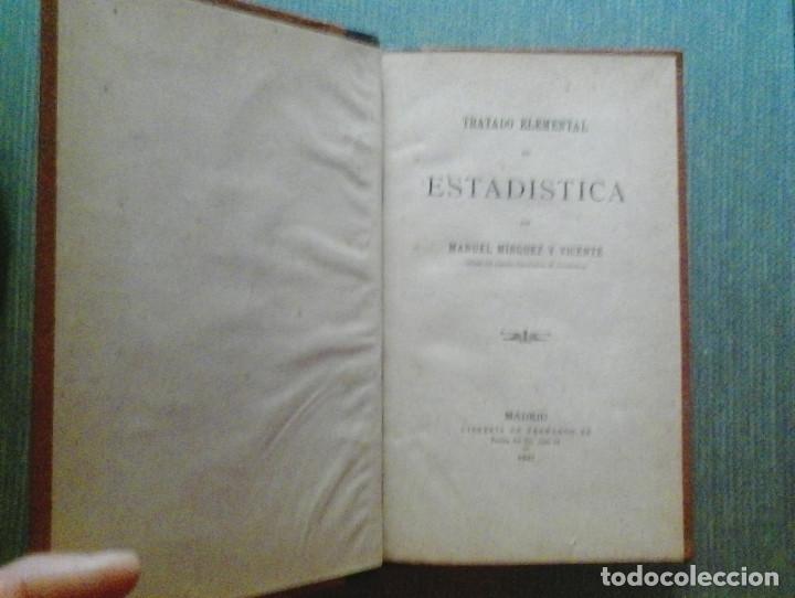 Libros de segunda mano: ANTIGUO LIBRO TRATADO ELEMENTAL DE ESTADISTICA - Foto 1