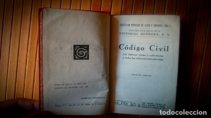Libros de segunda mano: C&oacute;digo civil - Editorial G&oacute;ngora - 1962 - Foto 2