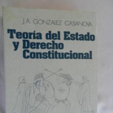 Libros de segunda mano: TEORÍA DEL ESTADO Y DERECHO CONSTITUCIONAL - GONZÁLEZ CASANOVA, J.A. - 3ª ED. REVISADA. VICENS UNIV.