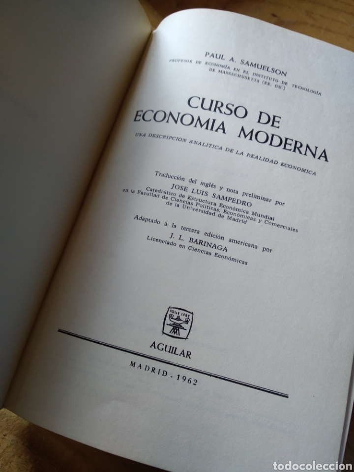Libros de segunda mano: CURSO DE ECONOM&Iacute;A MODERNA. PAUL A. SAMUELSON #0307 - Foto 3