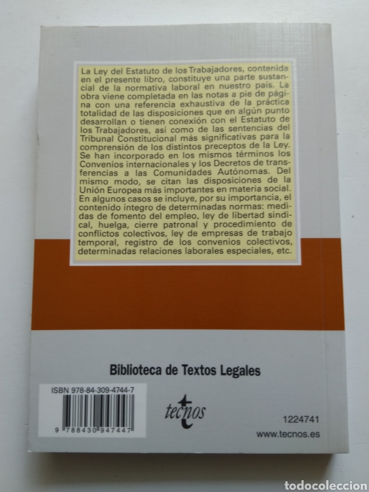 Libros de segunda mano: ESTATUTO DE LOS TRABAJADORES/TECNOS - Foto 2