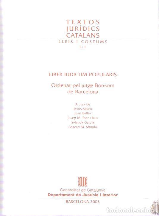 Second hand books: Liber Iudicum Popularis. Ordenat pel jutge Bonsom de Bacelona - VV.AA.