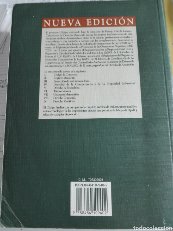 Libros de segunda mano: CODIGO COMERCIO Y OTRAS NORMAS MERCANTILES. ARANZADI 2002 - Foto 2