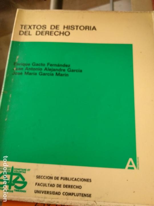 Libros de segunda mano: TEXTOS DE HISTORIA DEL DERECHO - Foto 1