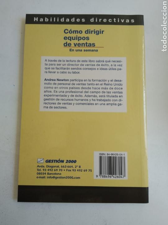 Libros de segunda mano: COMO DIRIGIR EQUIPOS DE VENTAS/ANDREA NEWTON - Foto 2