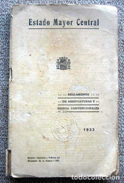 Gebrauchte B&uuml;cher: Reglamento de abreviaturas y signos convencionales. Estado Mayor Central. 1933