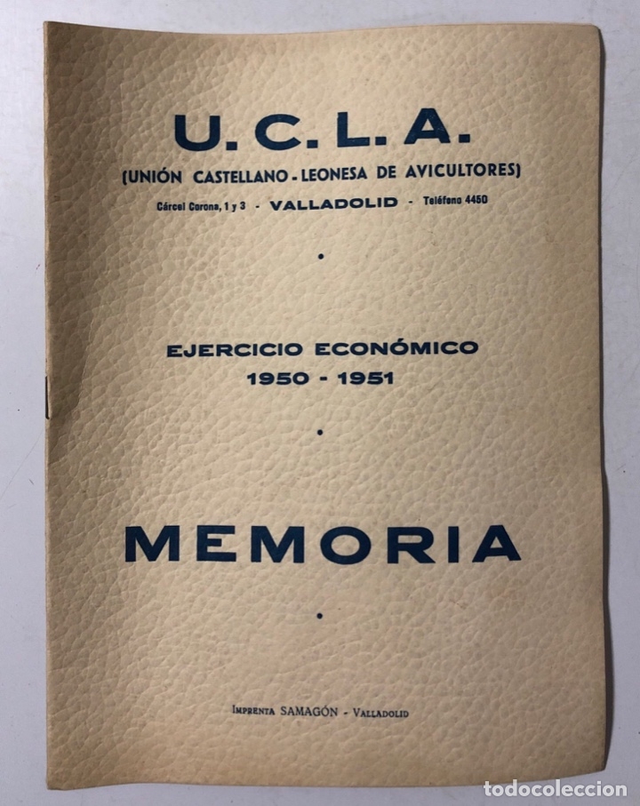 Gebrauchte B&uuml;cher: UCLA. EJERCICIO ECONOMICO 1950-1951. MEMORIA. VALLADOLID.